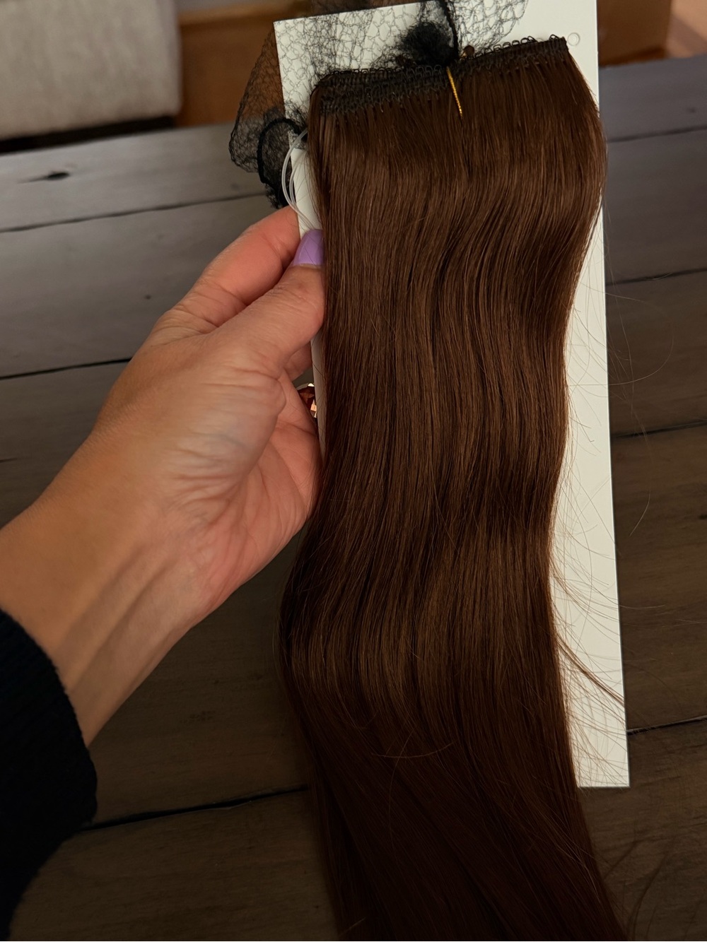 18” Dark Brown #4 Halo‎ Fishwire Clip-In Human Hair Extension 1pc #033 - Picture 10 of 14